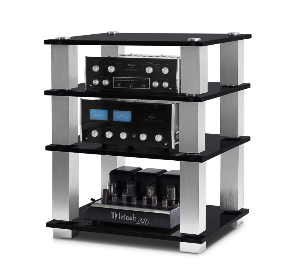 Стойка под Hi-Fi NorStone Square HiFi black glass/silver