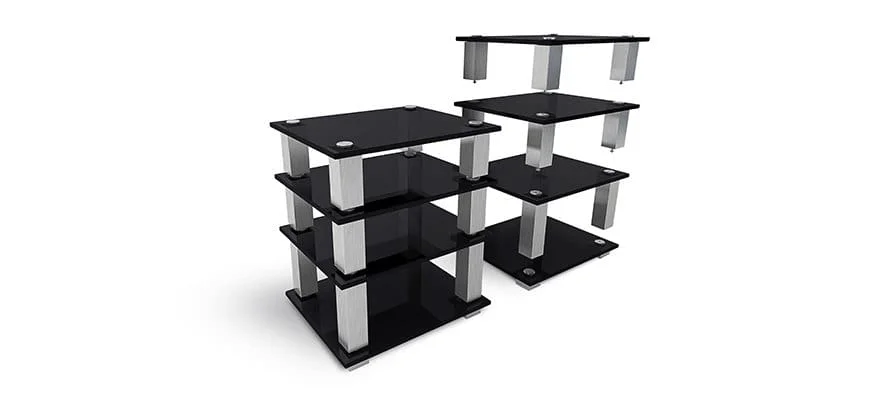 Стойка под Hi-Fi NorStone Square HiFi black glass/silver