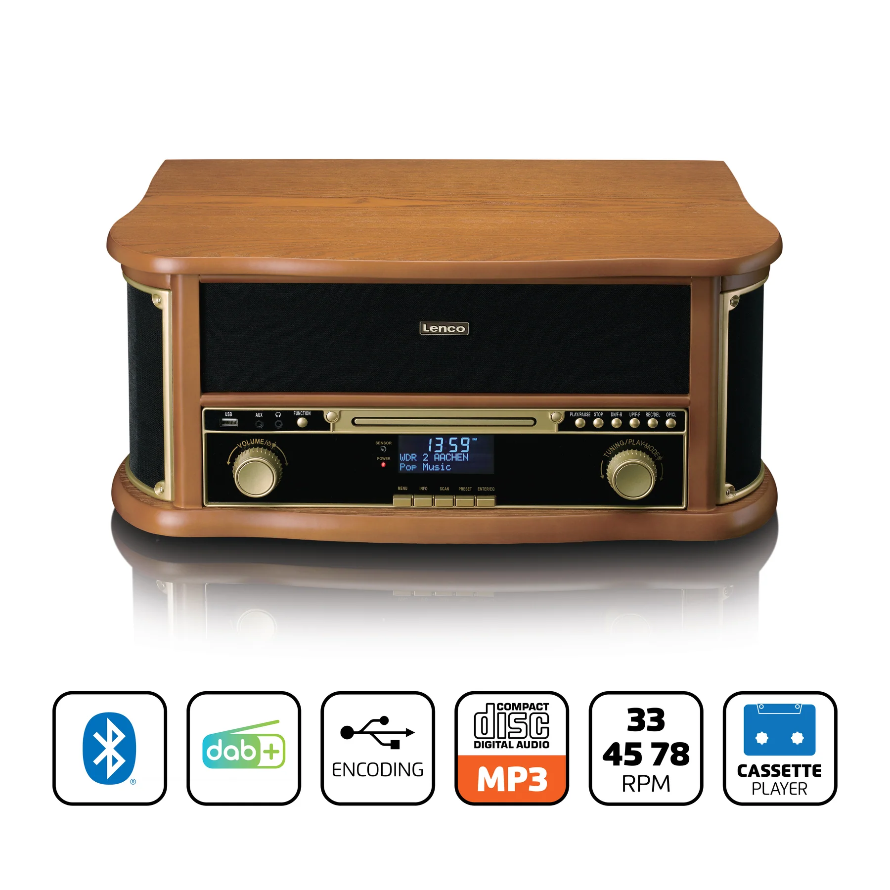 Музыкальный центр Lenco Classic Phono TCD-2571WD