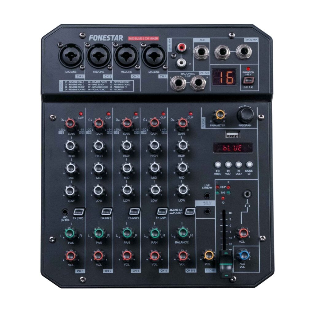 Микшерный пульт Fonestar MIX-6LIVE