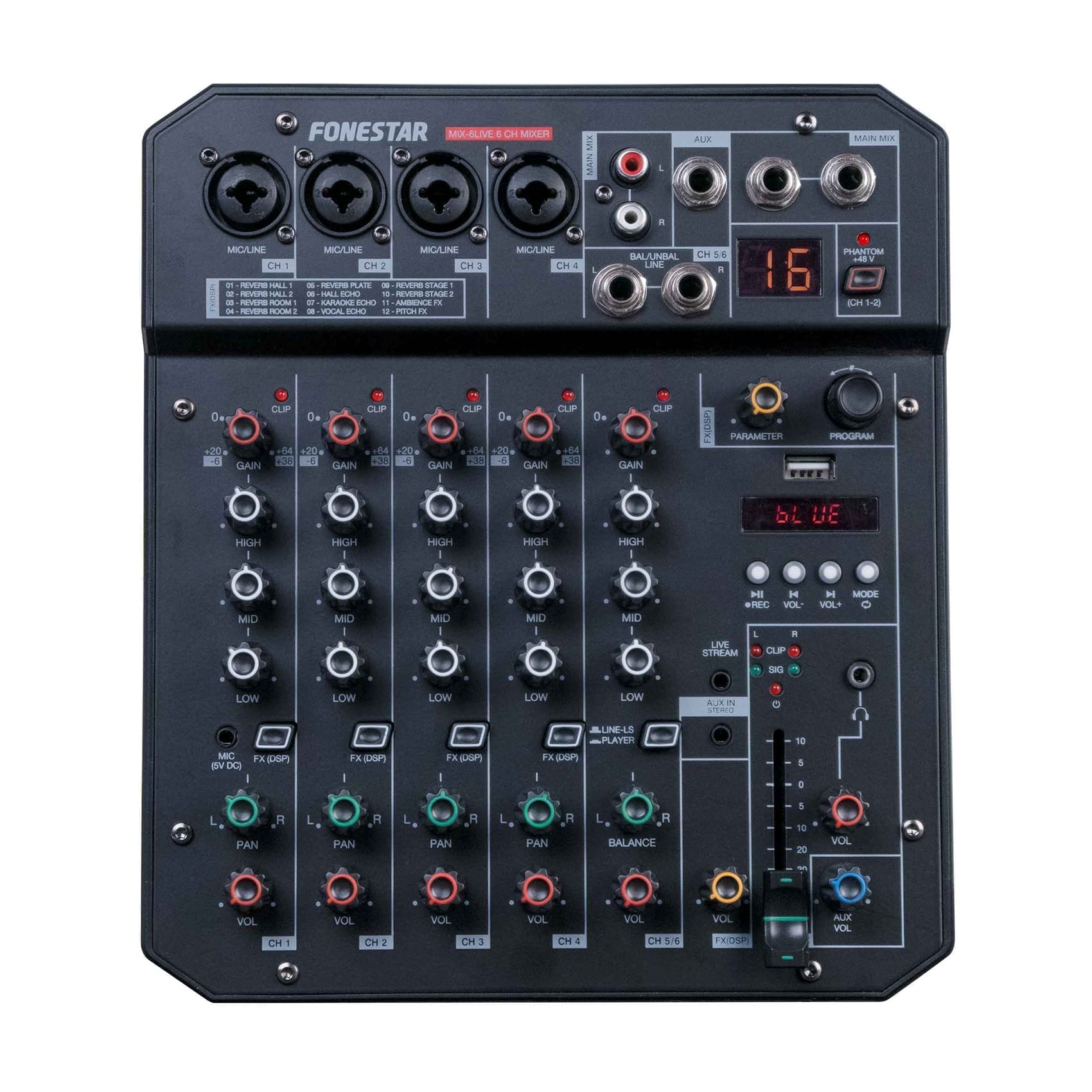Микшерный пульт Fonestar MIX-6LIVE