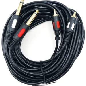Ready-made Adaptercable 2xJack 6.3/2xRCA 2m